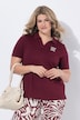 Maglia polo in cotone biologico con ricami e mezze maniche