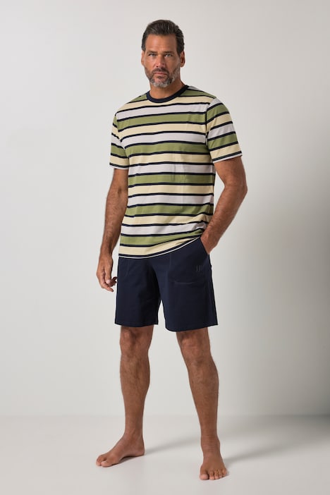 Schlafanzug, Homewear, kurzer Zweiteiler, Ringel, bis 8 XL