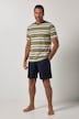 Schlafanzug, Homewear, kurzer Zweiteiler, Ringel, bis 8 XL