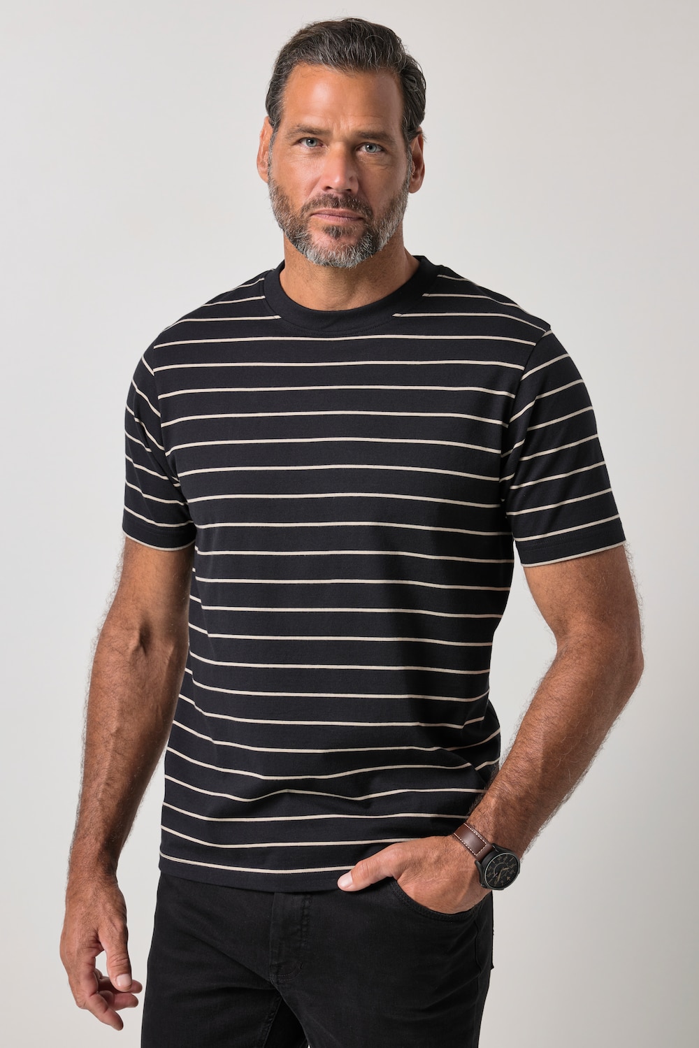 T-Shirt, Halbarm, Ringel, bis 8XL