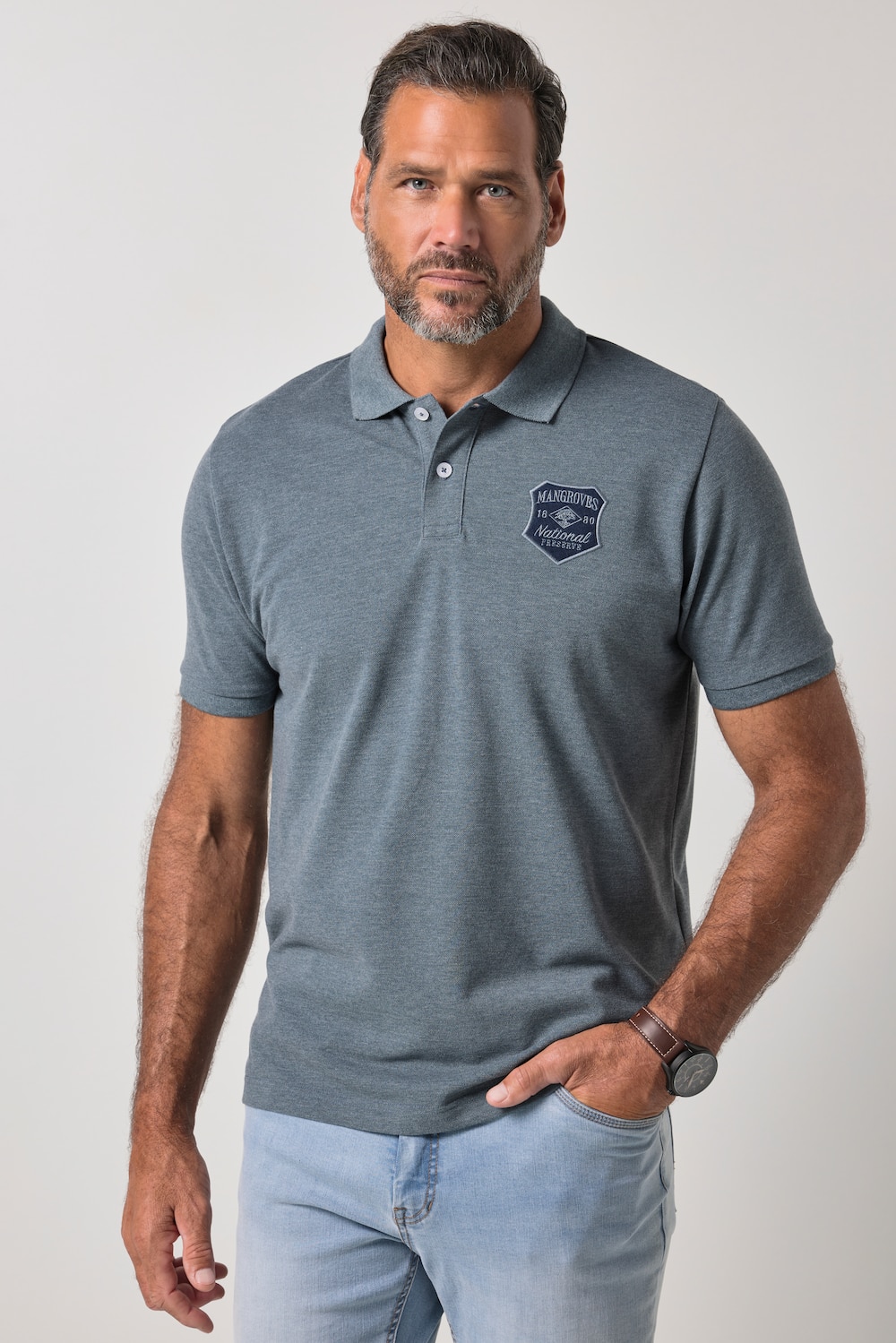 Poloshirt, Halbarm, Piqué, Badge, bis 8 XL