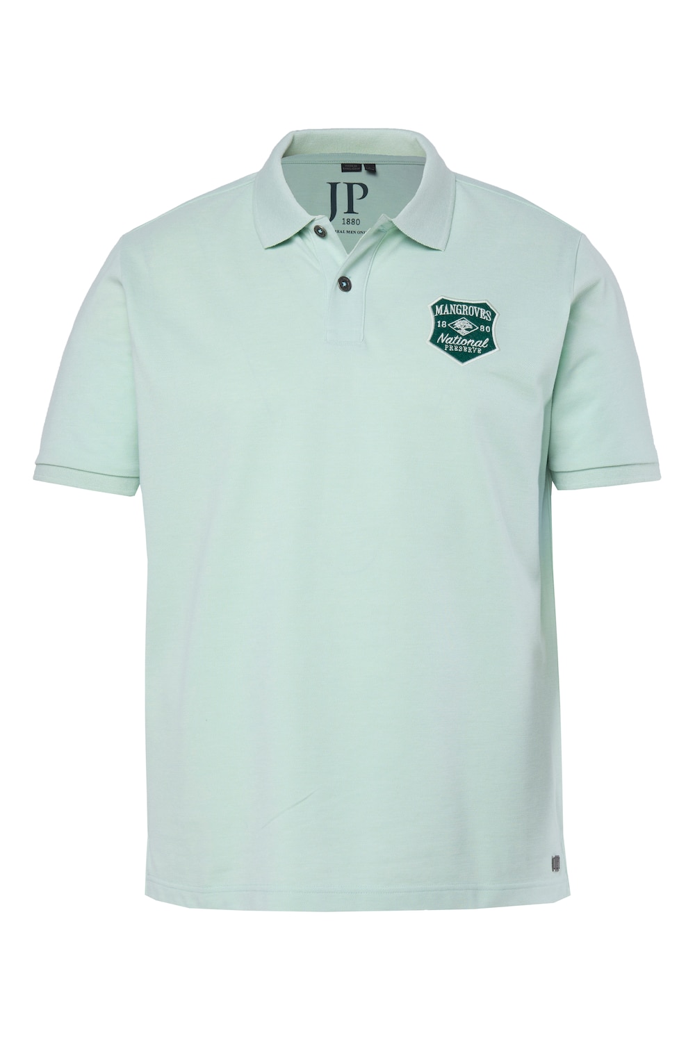 Stora storlekar Pikétröja med kort ärm och emblem, Her, turkos, storlek: 8XL, Polyester/Bomull, JP1880