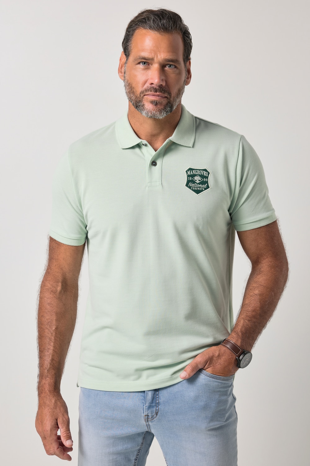 Poloshirt, Halbarm, Piqué, Badge, bis 8 XL