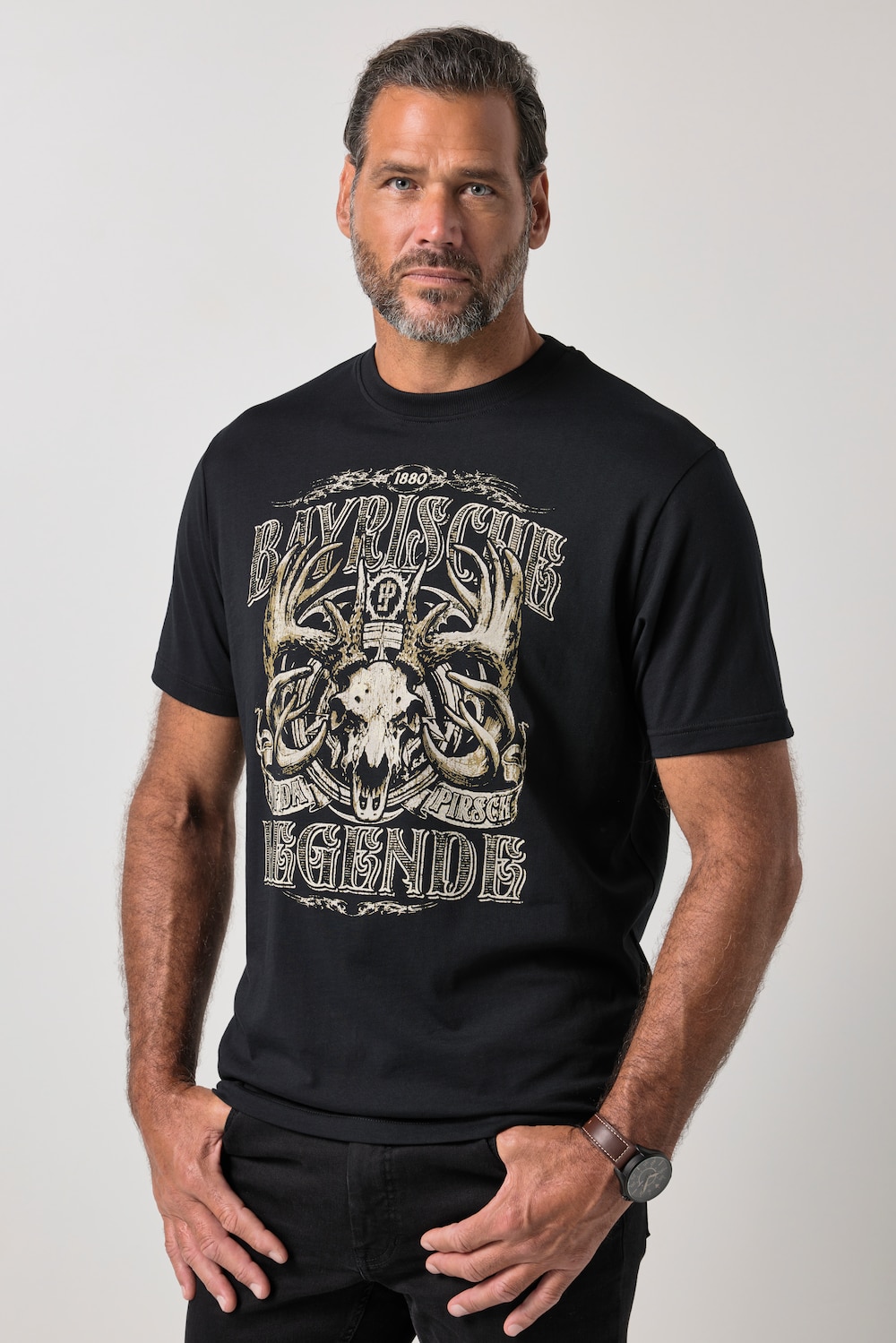 T-Shirt, Trachten, Halbarm, Brustprint, bis 8XL