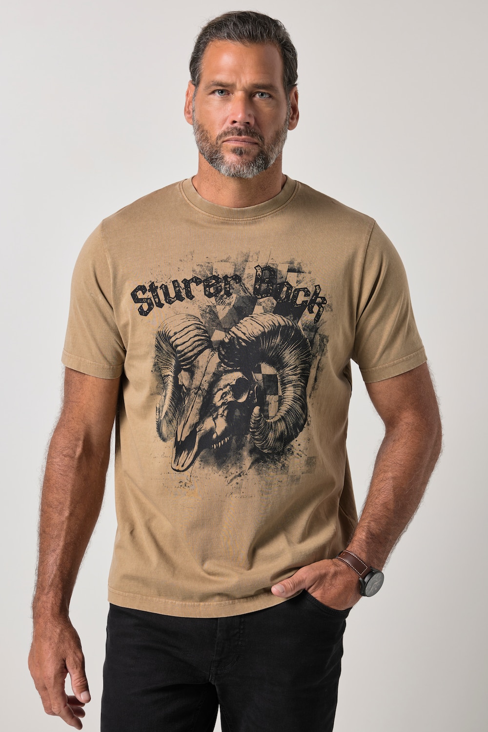 T-Shirt, Trachten, Halbarm, Brustprint, Vintage Look, bis 8XL