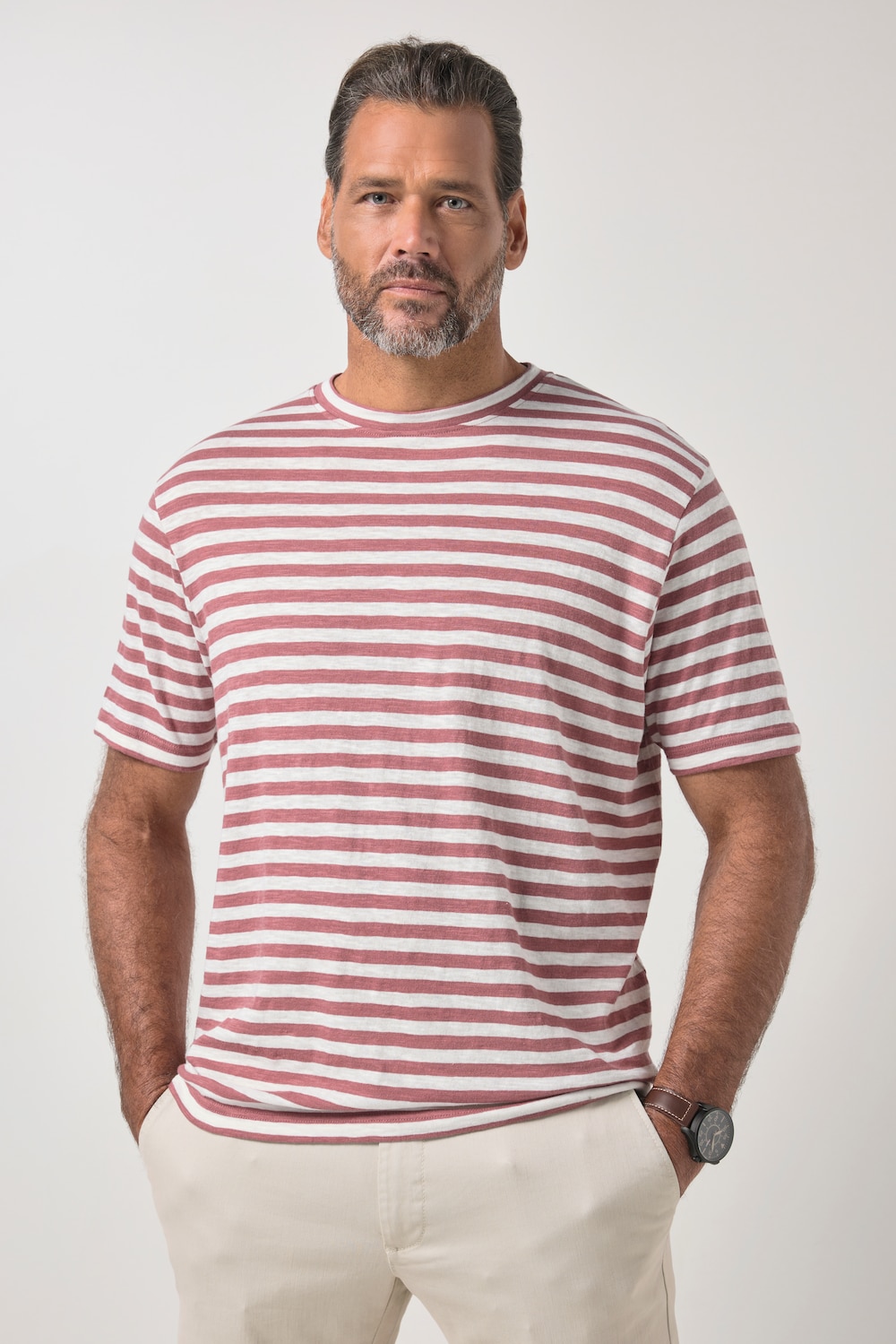 T-Shirt, Halbarm, Ringel, bis 8 XL