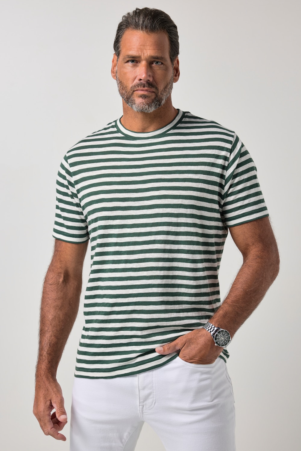 T-Shirt, Halbarm, Ringel, bis 8 XL