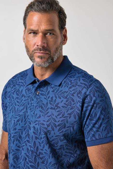 Polo en jersey à motif, manches courtes et style vintage - jusqu'au 8 XL