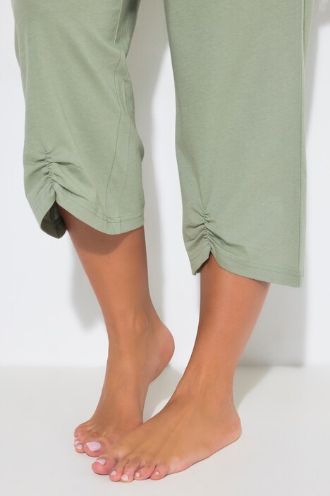 Pyjama, Blüten, geraffter Ausschnitt, ärmellos, 3/4-Hose