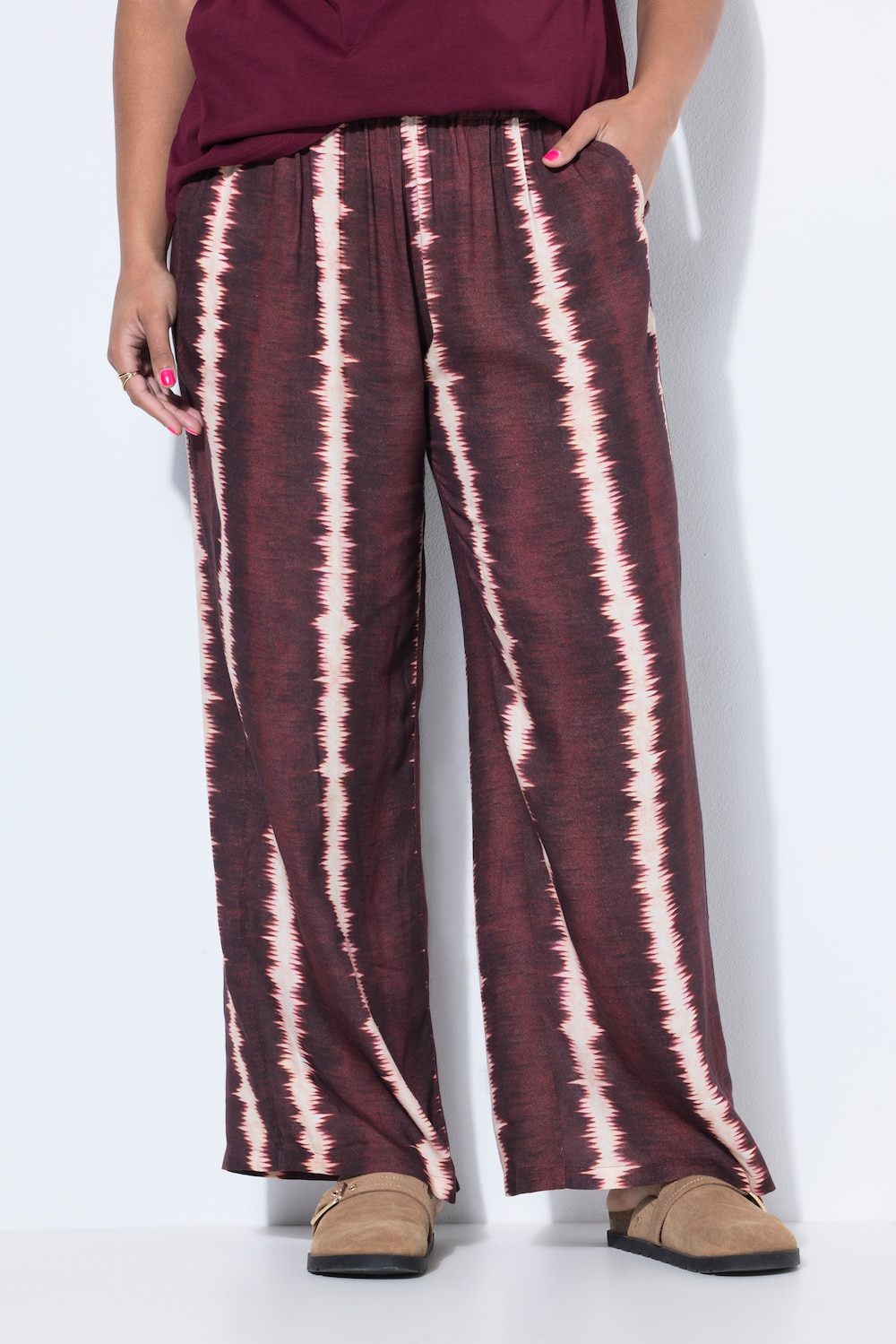 Palazzohose, Wide Legs, Batik-Stripes