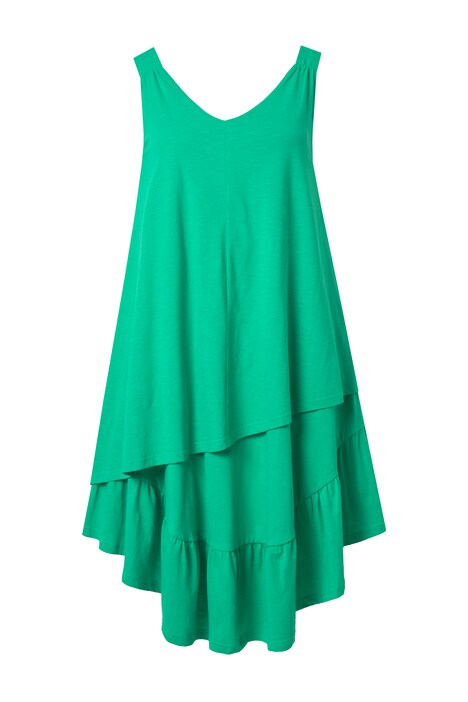 Midi šaty, strukturované, V výstřih, bez rukávů, bio-bavlna