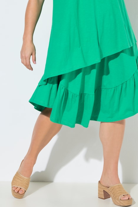 Midikleid, Struktur, V-Ausschnitt, ärmellos, Biobaumwolle