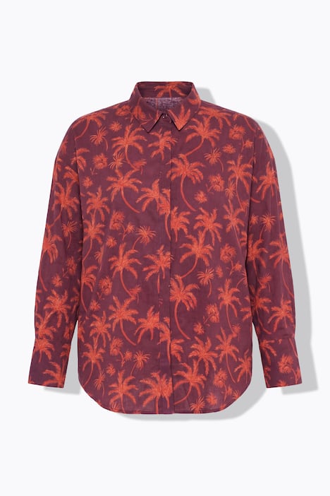 Hemdbluse, Oversize Shape, Palms-Print