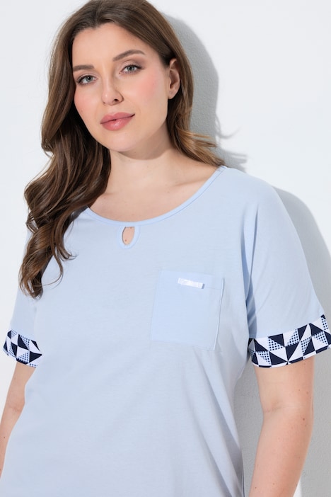 Bigshirts, 2er-Pack, Karo, Rundhals Halbarm