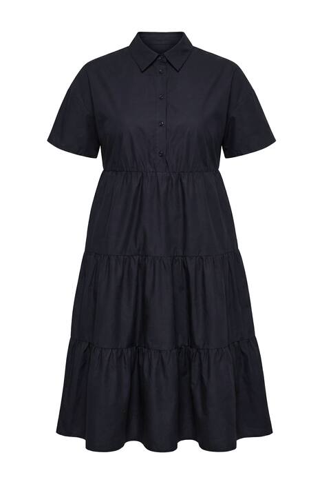 Maxi šaty, áčkový střih, volány, polo rukávy