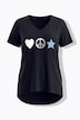 T-Shirt, A-Linie, Peace-Zeichen, Halbarm