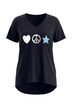 T-Shirt, A-Linie, Peace-Zeichen, Halbarm