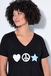 T-Shirt, A-Linie, Peace-Zeichen, Halbarm