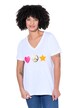 T-Shirt, A-Linie, Peace-Zeichen, Halbarm