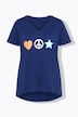 T-shirt dal taglio svasato con simbolo Peace e mezze maniche