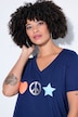 T-shirt dal taglio svasato con simbolo Peace e mezze maniche