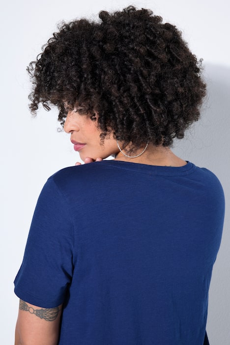 T-shirt dal taglio svasato con simbolo Peace e mezze maniche