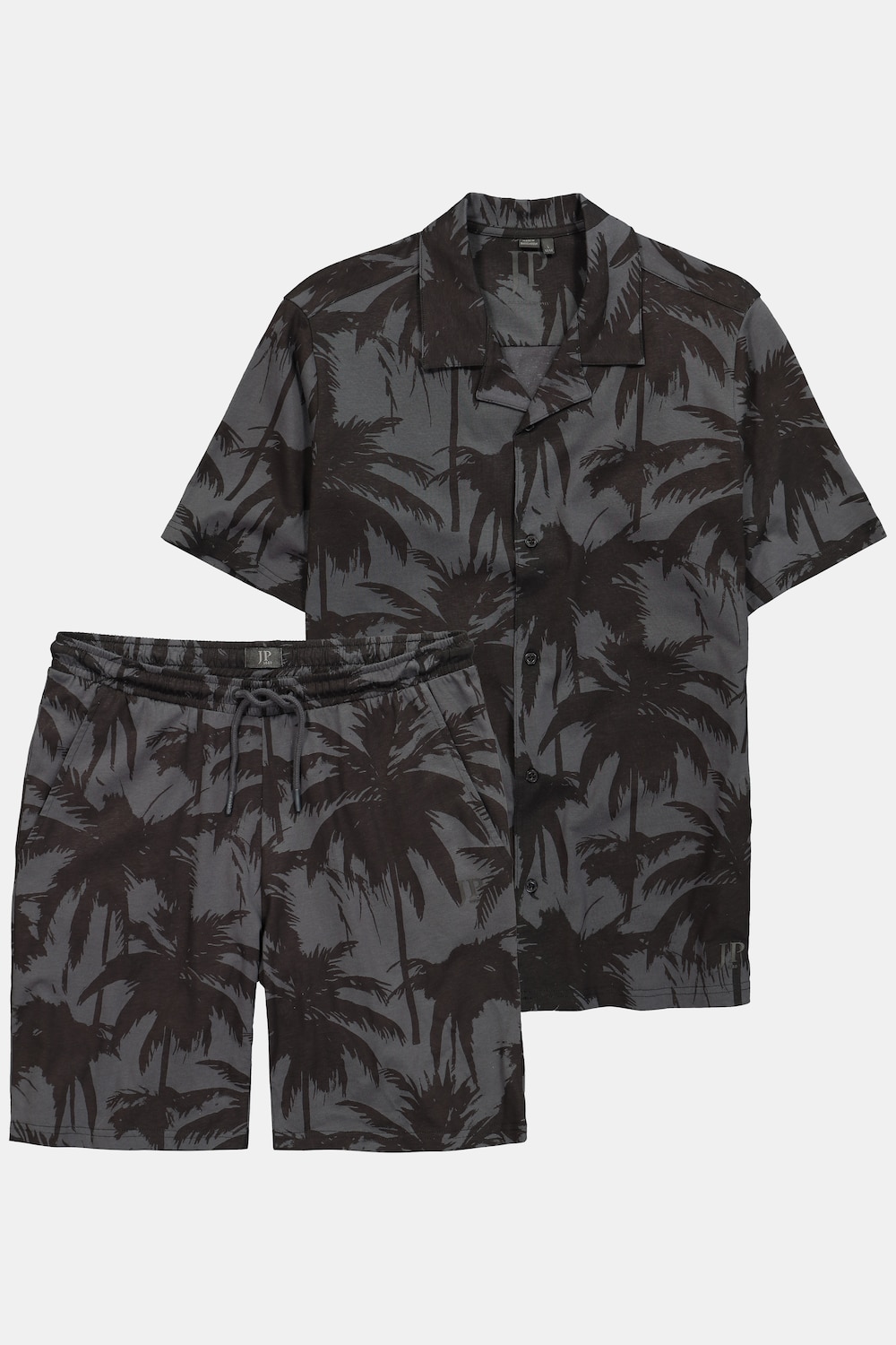 Pyjama, homewear, korte tweedelige set, T-shirt, Cubaanse kraag, short, tot 8XL