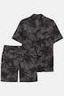 Pyjama, homewear, korte tweedelige set, T-shirt, Cubaanse kraag, short, tot 8XL