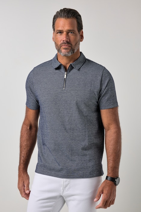 Polo FLEXNAMIC ®, manga corta, jacquard, cremallera, hasta la talla 8XL