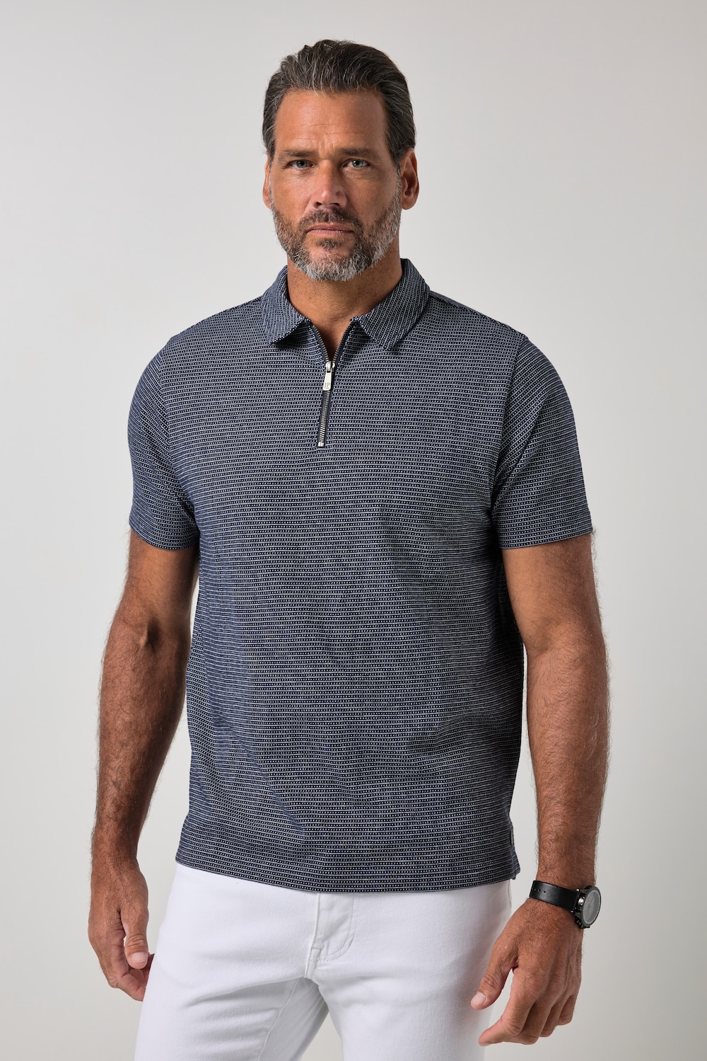 Poloshirt FLEXNAMIC®, Halbarm, Jacquard, Zipper, bis 8 XL