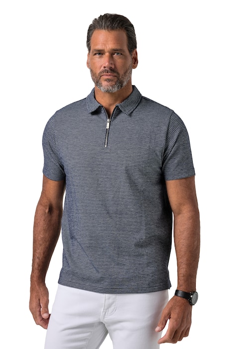 Polotričko FLEXNAMIC®, krátké rukávy, žakárový materiál, zip, do velikosti 8XL