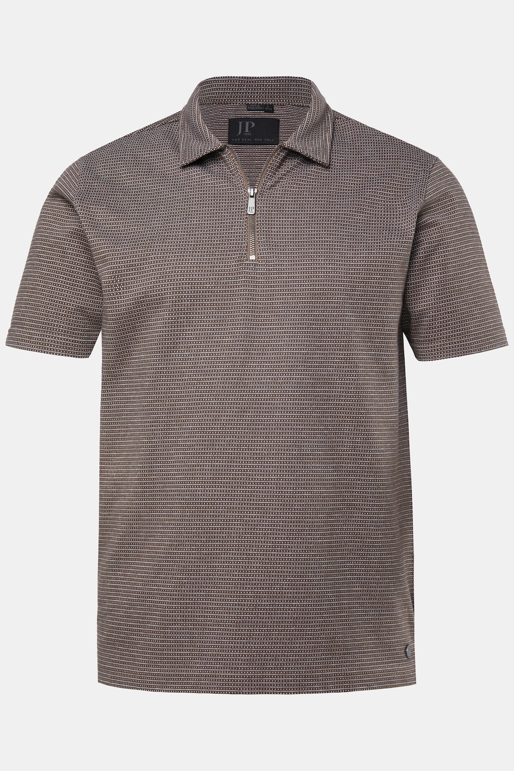 Polo FLEXNAMIC®, tissu Jacquard, manches courtes et fermeture zippée - jusqu'au 8 XL