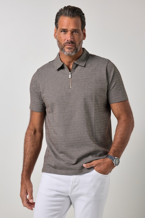 Polo FLEXNAMIC ®, manga corta, jacquard, cremallera, hasta la talla 8XL