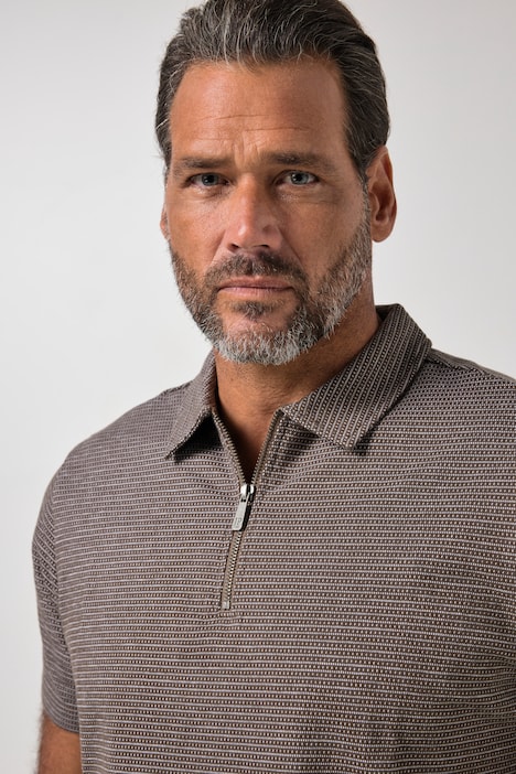 Polo FLEXNAMIC ®, manga corta, jacquard, cremallera, hasta la talla 8XL