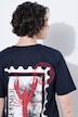 T-shirt oversized, col rond, manches mi-longues, motif homard