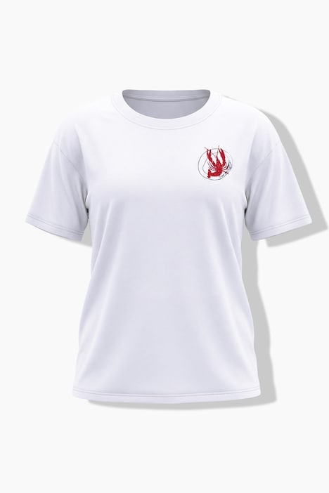 T-shirt oversized, col rond, manches mi-longues, motif homard