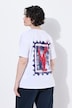 T-shirt oversized, col rond, manches mi-longues, motif homard