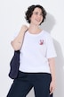 T-shirt oversized, col rond, manches mi-longues, motif homard
