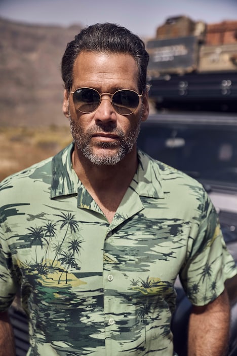 Hemd, Halbarm, Alloverdruck, Cuba-Kragen, Cuba Fit, bis 8 XL