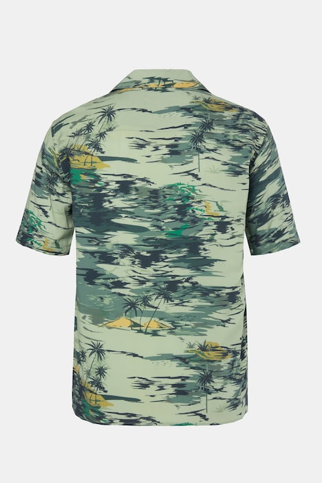 Hemd, Halbarm, Alloverdruck, Cuba-Kragen, Cuba Fit, bis 8 XL