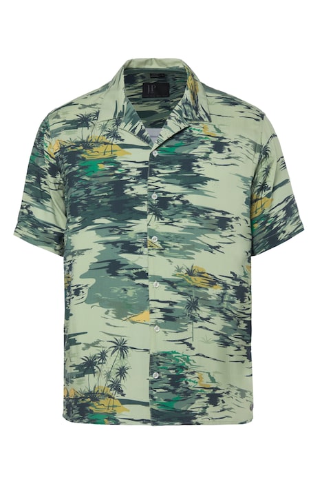 Košile, krátké rukávy, celoplošný potisk, límec Cuba, střih Cuba, až do velikosti 8XL