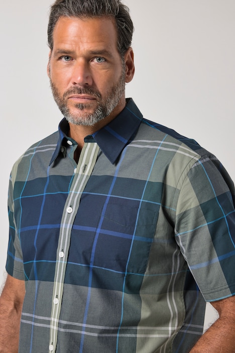 Karohemd, Halbarm, Modern Fit, bis 8XL