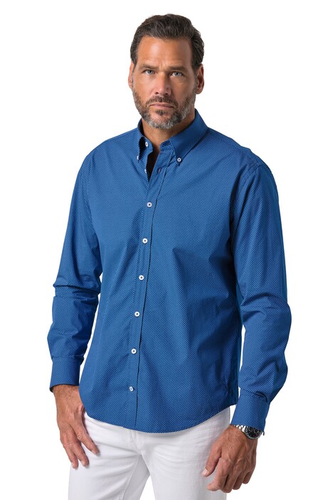 Košile, dlouhý rukáv, drobný vzor, moderní střih, do velikosti 8XL