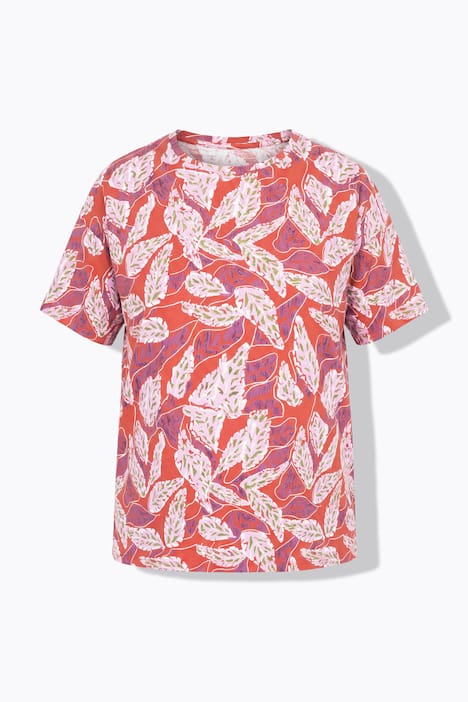 T-shirt, oversized, bladerenprint