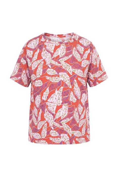 Tričko, volný střih, potisk s listy