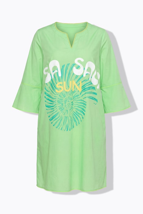 Tunika-Kleid, 3/4 Arm, A-Linie, Plrint