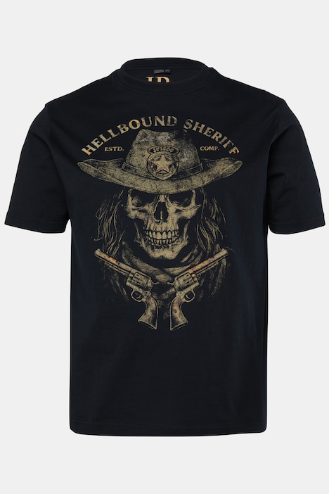 T-shirt, halflange mouwen, print op de borst, tot 8XL
