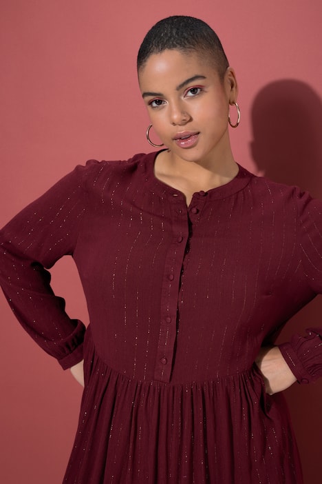 Robe midi coupe évasée, mousseline avec bandes scintillantes, fond de robe opaque