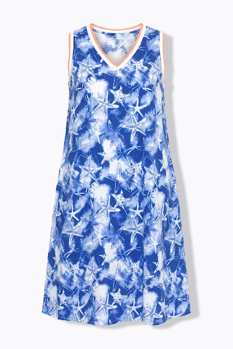 Viskose-Trägerkleid, V-Ausschnitt, A-Linie