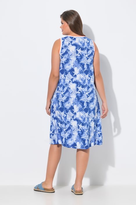 Viskose-Trägerkleid, V-Ausschnitt, A-Linie